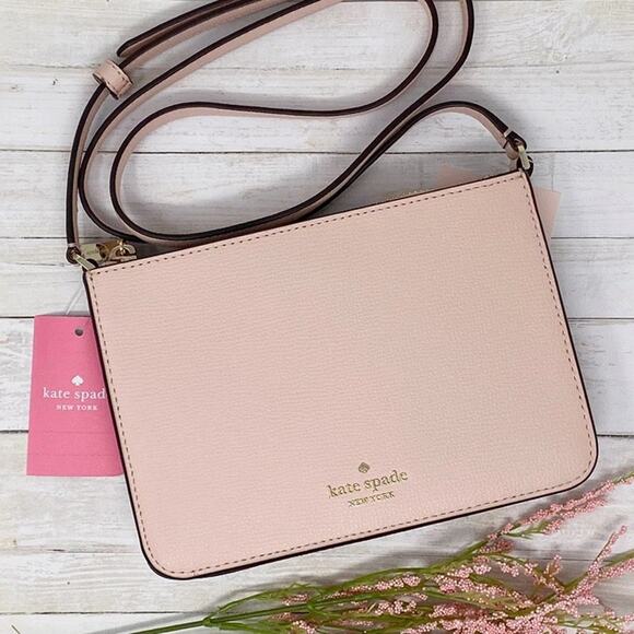 Kate Spade Darcy Small Slim Crossbody Purse in Rose Smoke Leather wlr00546 - Picture 1 of 5